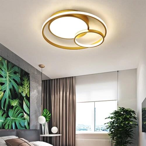 Modern LED Ceiling Lamp For Living Dining Study Room Bedroom Black White Chandeliers Lamp Home Circle Indoor Lighting Ornament