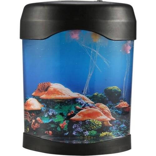 LED Desktop Aquarium Night Light Jellyfishes USB Cable Fish Aquarium Tank Lights Aquarium Holiday Kids Gift