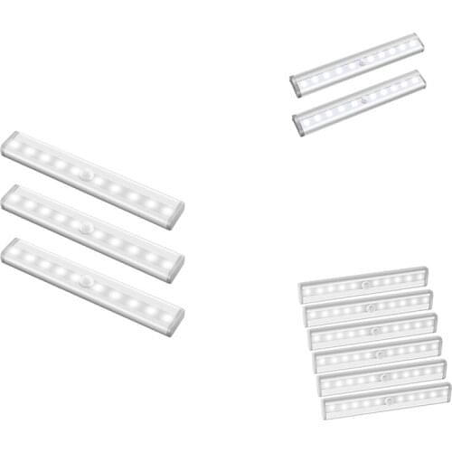 LED Cabinet Lighting, Night Light with Motion Sensor, 10 LED Battery Motion Sensor( NO Battery )