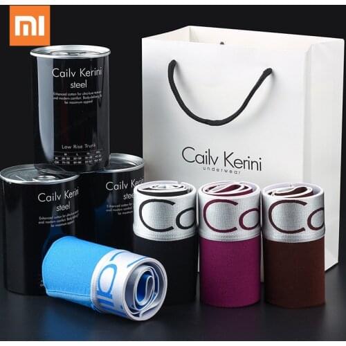 3pcs Xiaomi Mijia Men Underwear Boxer Cotton Cuecas Boxers Man Breathable Flexible Panties Mens Shorts Comfortable Underpants