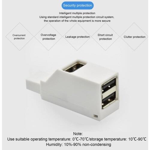 USB 3 Ports Hub Splitter Mini Portable Direct Plug-in USB Extender High Speed U Disk For PC Laptop with USB 3.0*1 / USB 2.0*2