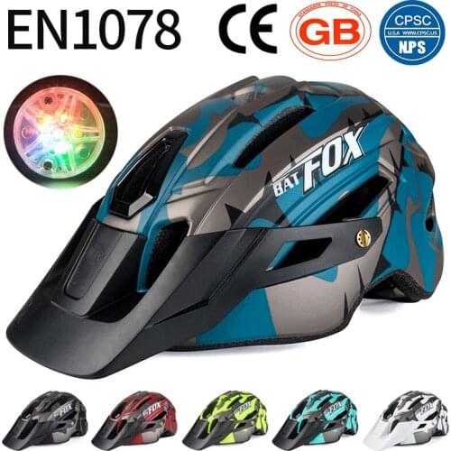 BATFOX Bicycle Helmet Overall Molded Mountain Road Helmet Ultra Light Bicycle Helmet Riding Protective Gear Skateboard