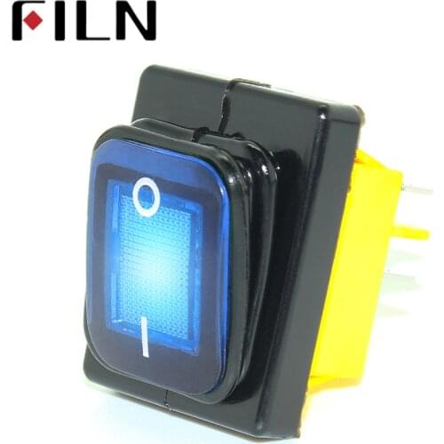 KCD4 T85 220V 30A heavy duty red blue green IP68 waterproof led toggle switch 4pins on off marine freeze rocker switch