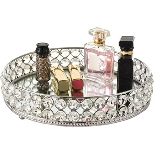 Crystal Storage Baskets Box Simplicity Style Home Organizer for Jewelry Necklace Dessert Plate Tray Decorative