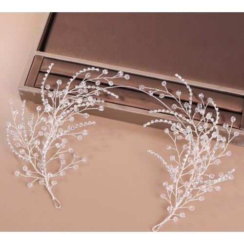 Silver Color Crystal Women Headbands Wedding Hair Jewelry Accessories Bridal Rhinestone Head Decoration Tiara Ornament