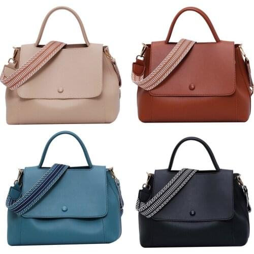 Hot Fashion Womens Crossbody Bag Large Capacity Casual Bag Pu Leather Wide Strap Shoulder Bags Business Bag For Office Home