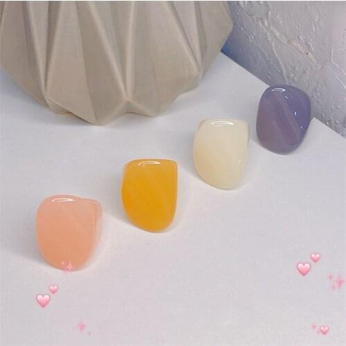 2021 Summer Fashion Retro Transparent Aesthetic ring Colorful Minimalist Acrylic Resin Ring for Women Jewelry Party Gifts