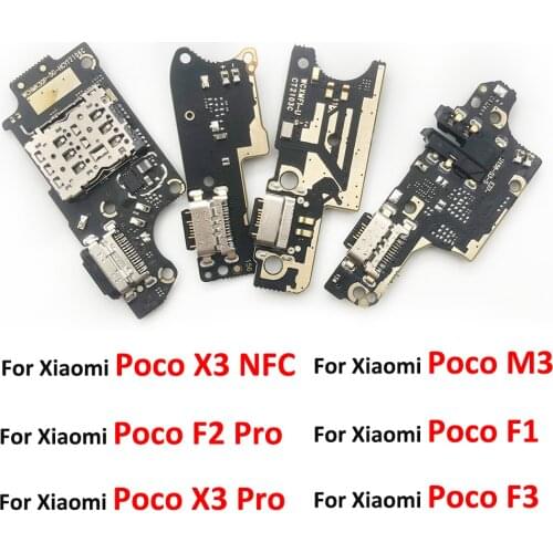 10Pcs/Lot，New For Xiaomi Poco X3 NFC Pro M3 F1 F2 Pro F3 USB Charge Port Jack Dock Connector Charging Board Flex Cable