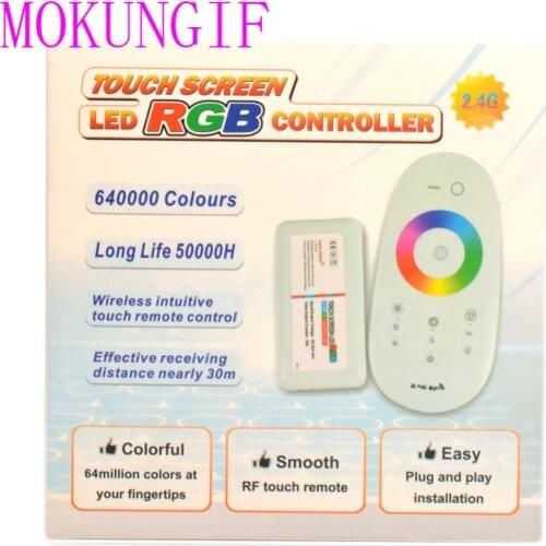 10pcs DC12-24A 18A 2.4G RF Touch screen LED RGB remote controller RGB Controller for 5050 RGB led strip , fast shipping Shipping