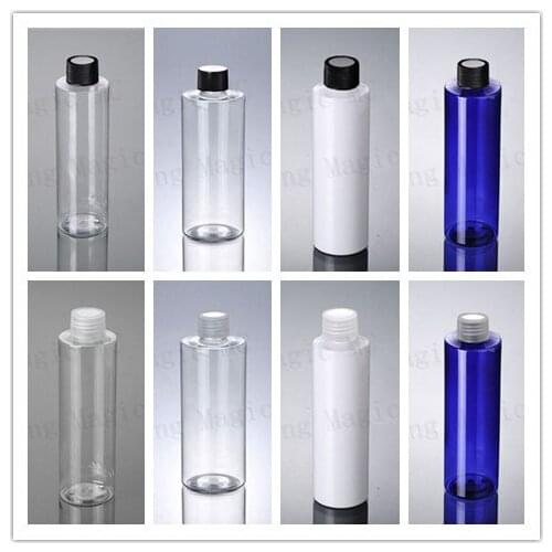 200ML Empty PET Plastic Bottle With Clear/BLACK Thread Screw Cap,Empty Cosmetic Packaging,Water/Cleansing/Moisturizer Bottle