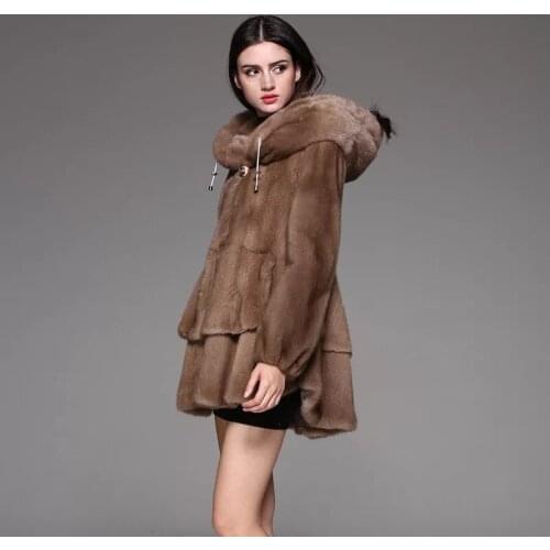 2021 Brand luxury women natural mink fur jacket long style with sashes elegant lady high quality Imported winter fur coat