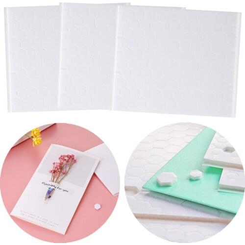 3 Sheets/sets 3D Double-sided Adhesive Foam Dots Hexagon Scrapbooking Use On Cardstock Paper Crafts Projects 10mm/6.4mm Width