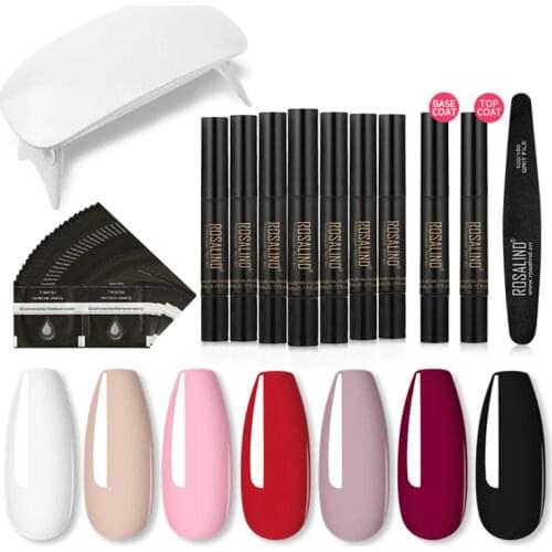 31pcs Gel Polish Pen UV Nail Soak Off Base Top Coat LED Lamp Set for Nails Extension Art Decoration Manicure Tool