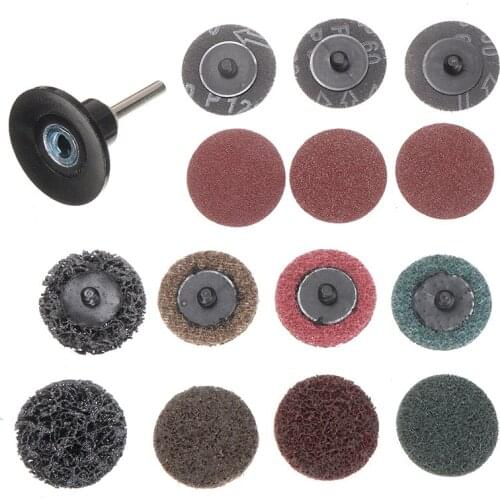 35pcs Sandpaper Roll Lock Discs Pads Sanding Disc Abrasive Tools with 1/4 inch Shank Disc Holder For Polishing Rust Removal Tool