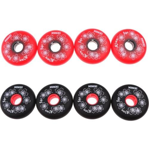 Durable 4 Pcs Inline Roller Hockey Fitness Skate Replacement Wheel 84A 72/7680mm for Kids Ice Hockey Skating Board Accessories