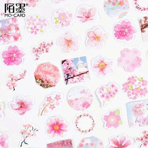 45 pcs/box Spring Encounters March Sakura Boxed Sticker Handbook Decoration Handbook Sealing Stickers