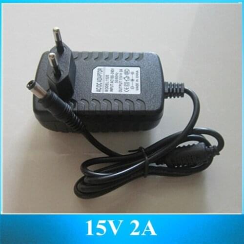 EU PLUG DC 15V 2A Power Adapter 15V 2000mA 5.5 2.5 MM Power Supply 5pcs