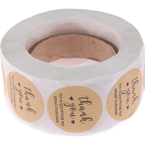 500pcs/roll Round Kraft Paper Thank You label Sticker for Supporting My Small Business Stickers seal Decor Stationery Sticker