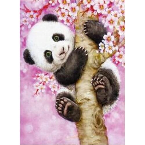 5D DIY Diamond Painting Animal Panda Full Square Round 3D Embroidery Pictures Paste Rhinestones Cross Stitch Kit Art Decor DF556
