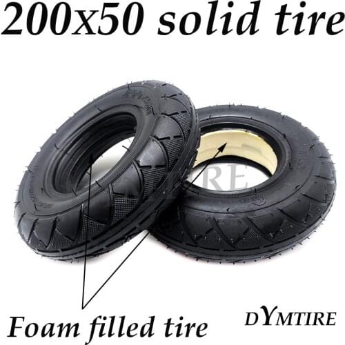 8 Inch Solid Tire 200x50 Foam Filled Tyre for Small Dolphin Mini Electric Scooter Explosion Proof Non-Inflatable Parts