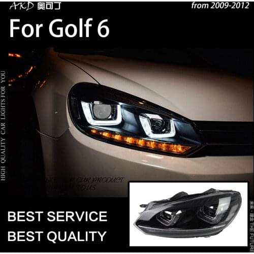 AKD Car Styling for VW Golf 6 Headlight 2009-2012 Dynamic Signal Golf6 LED DRL Hid Head Lamp Angel Eye Bi Xenon Beam Accessories