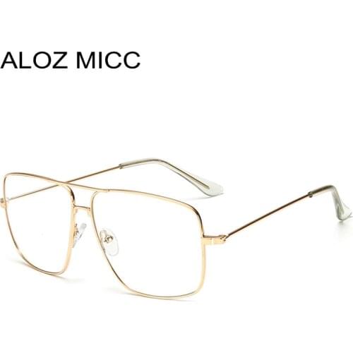 ALOZ MICC Square Optical Glasses Frame Women Men Vintage Alloy Clear Lens Sunglasses Women Oversized Eyeglasses oculos Q859