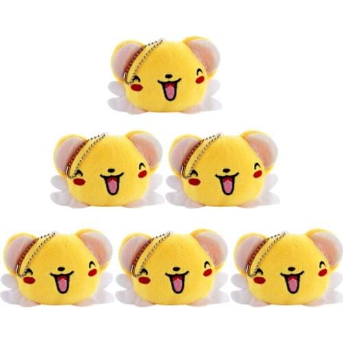 7cm 5PCS/Lot Cardcaptor Sakura Kero Keychains Plush Toys Pendant Soft Stuffed Doll Gifts for kids