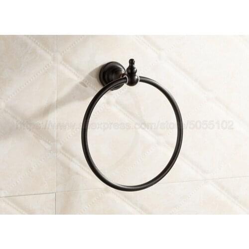 Oil Rubbed Bronze Wall Mounted Towel Ring Bath Towel Holder Bathroom Accessories Bath Hardware zba825