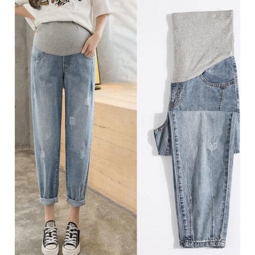 Maternity Pants spring and autumn jeans trousers loose spring and summer thin dad pants Chaoma maternity summer wear