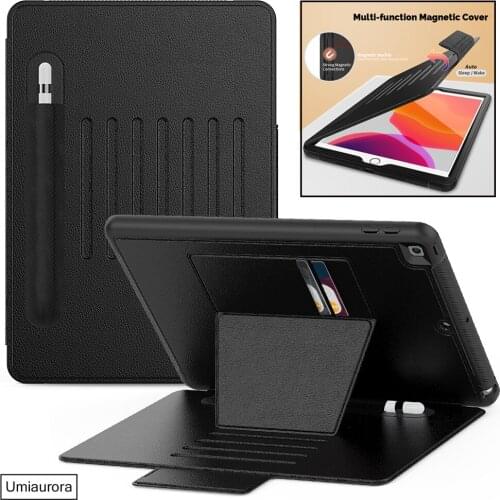 Pencil Holder Case For iPad 7th 8th 10.2 Air 4 10.9 For 2017 2018 iPad 9.7 5th 6th Gen Cover Mini 4 5 Air 2 Magnetic Smart Case