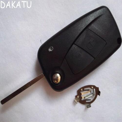 DAKATU Black Blank Shell for Fiat Punto Ducato Stilo Panda Flip Key 2 Button with Free shipping 5PCS/LOT