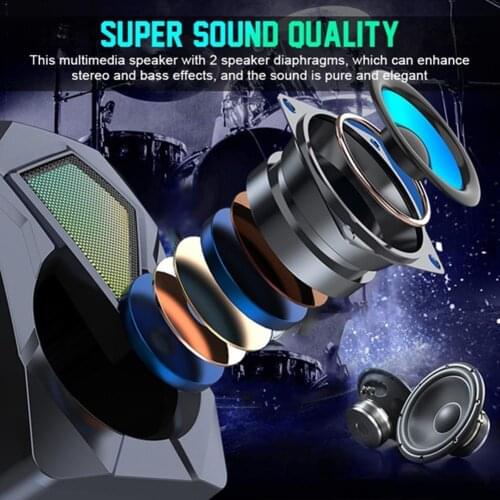 Cross-border explosion X2 colorful lighting effect subwoofer desktop speaker usb multimedia audio RGB computer game X2Q7