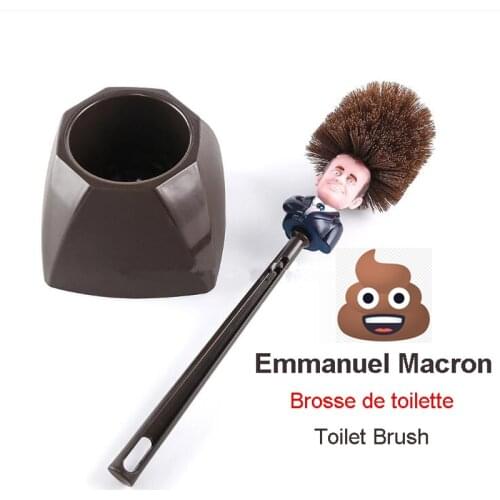 Toilet Brush Holders WC Borstel Emmanuel Macron Brosse ,Original Trump Toilet Brush, Make Toilet Great Again Commander In Crap