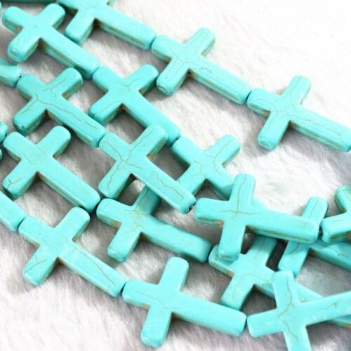 Hot sale green calaite turquoises new stone 15*20mm 30*40mm fashion Cross Square shape beads diy noble Jewelry B270