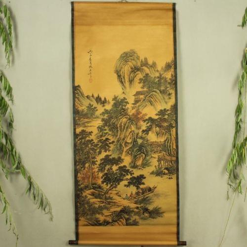 Exquisite Chinese Antique collection Imitation ancient Zhang Daqian landscape painting