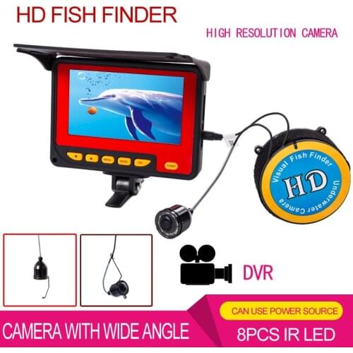 Under Water Fishing Camera F05 HD 1000TVL 4.3'' LCD Monitor 7pcs Infrared LED Fish Finder Camera Waterproof for Ice/sea Fishing