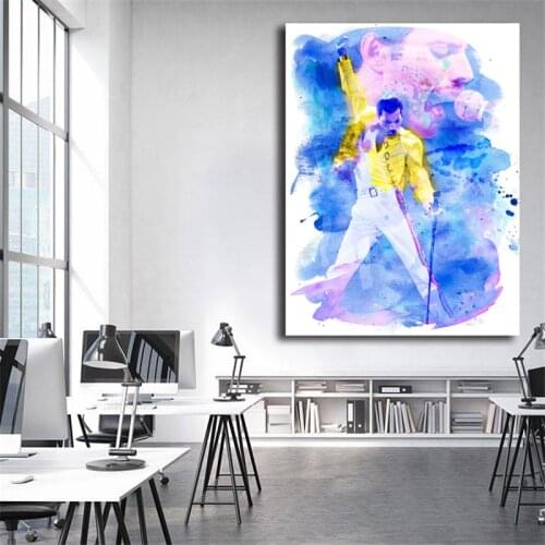 Queen Freddie Mercury Rock Singer Canvas Painting Print Living Room Home Decor Modern Wall Art Oil Painting Poster Salon Picture
