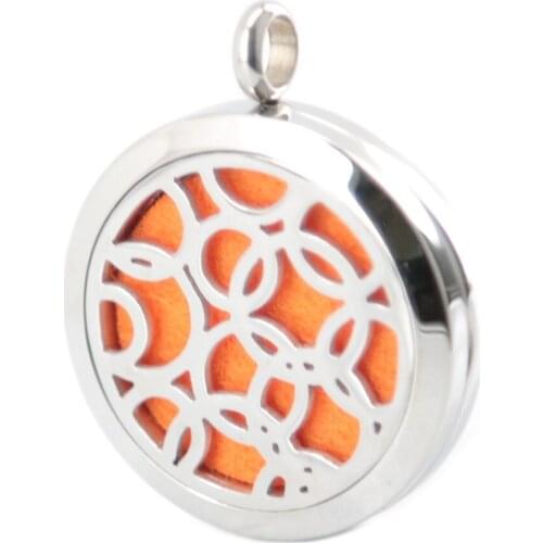 10pcs Round Silver A lot Circle of Life 30mm Aromatherapy Oils Stainless Steel Perfume Diffuser Locket Necklace Pendant Chain