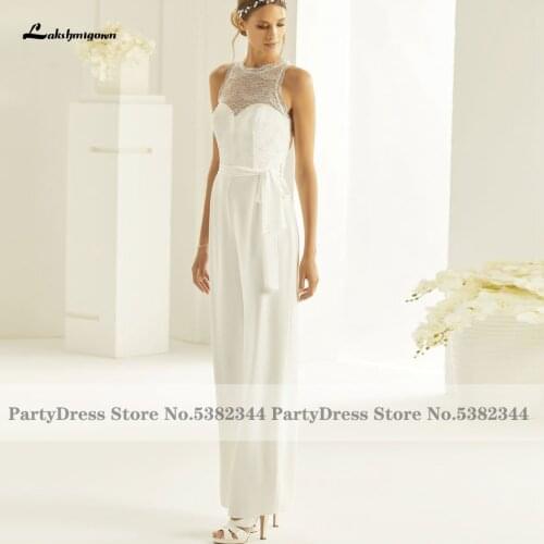 Lakshmigown Sexy Bridal Wedding Jumpsuit Lace Top Elegant Women Receipt Dinner Party Gowns 2021 Vestido de fiesta de boda