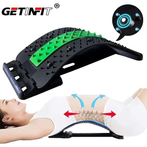 Getinfit Magnetic Back Stretcher Lumbar Spine Traction Massage Back Pain Support Pressure Therapy Back Massager