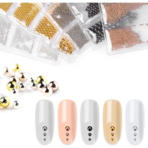 Mixed Size 3D Metal Balls Nail Art Decorations Caviar Beads Manicure Accessories