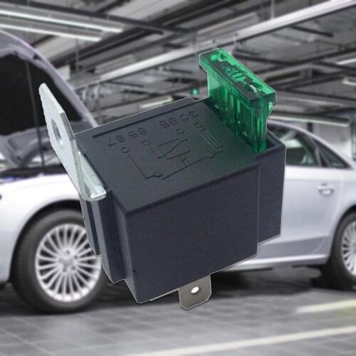 12V 30A 4 Pins Metal Fuse Contact Automotive Relay Wide-foot Plug-in DC Coil Power Supply Normally Open for VFSA30 Accessories