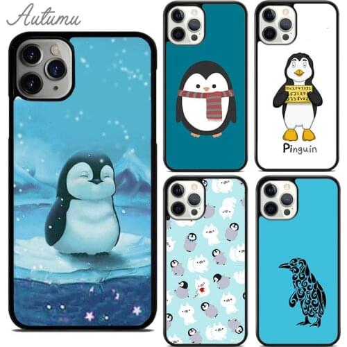 Cute Lovely Penguin Phone Case for iPhone 11 12 Pro Max mini X XR XS SE 2020 5 6S 7 8 Plus Samsung Galaxy S8 S9 S10 Cover shell