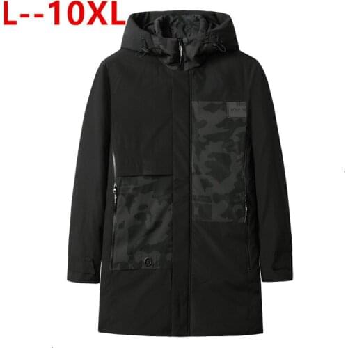Big plus 8XL 7XL 6XL 2020 Mens Winter Solid Parka Warm Jackets Simple Hem Practical Windroof Zipper Pocket High Quality Parka