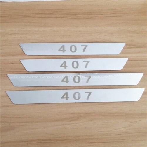 Stainless Steel Door Sill Scuff Plate good quality Praised For Peugeot 407 car accessories car-styling threshold Article
