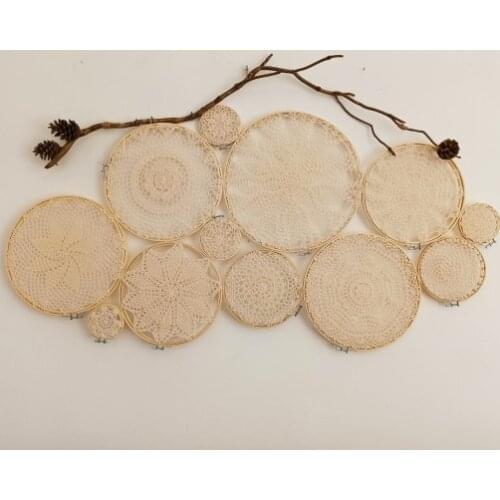 1 Set DIY Tapestry Wall Hanging Lace Dream Catcher Set Festival Background Decoration Boho Farmhouse Home Decor Wall Hanging