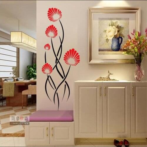 New Arrival 3D Three-dimensional crystal flower vine tree Wall stickers Decals Dormitory TV sofa background Art wall hangings