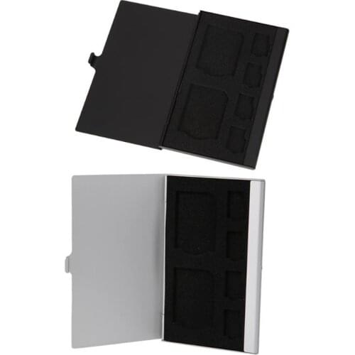 New Aluminum SD/TF Memory Cards Storage Box 2 SD + 4TF Micro SD Cards Protective Box Organizer Case Holder Protector Box