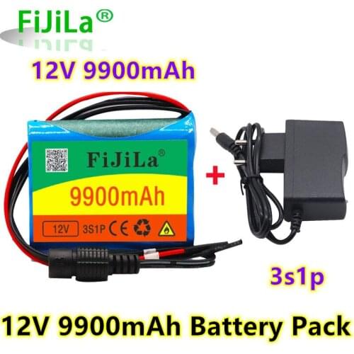 Original 12 V 9900mAh 3S1P Batterie Au Lithium 18650 Batterie Au Lithium Pack Protection Conseil Rechargeable 1A Charger