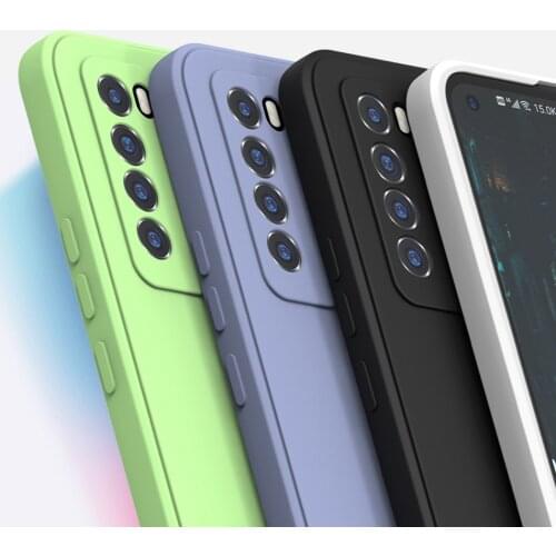 Original Luxury Liquid Silicone Candy Color for huawei p30 lite case P20 Plus P40 Pro Plus 3D Camera Protection Plain Soft Cover